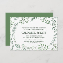 Groene Rustieke Krans Trouwreceptie Bijlage Kaart