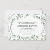 Groene Rustieke Krans Trouwreceptie Insteekkaart Kaart (Voorkant)
