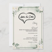 Groene Rustieke Save The Date Uitnodiging (Voorkant)