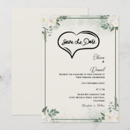 Groene Rustieke Save The Date Uitnodiging