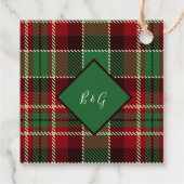 Groene rustieke Schotse tartan bruiloft Bedankjes Labels (Achterkant)