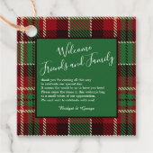 Groene rustieke Schotse tartan bruiloft Bedankjes Labels (Voorkant)