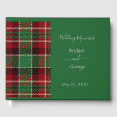 groene rustieke schotse tartan bruiloft gastenboek (Voorkant)