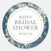 Groene Rustieke Slingerlichten Bruidsfeest Ronde Sticker (Voorkant)