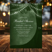 Groene rustieke Tree String Lights Vrijgezellenfee Kaart