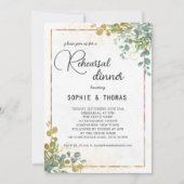 Groene rustieke ucalyptus repetitie kaart (Voorkant)