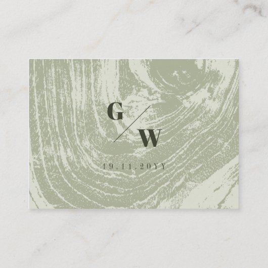 Groene Rustieke Woodgrain Textuur Lente Bruiloft Plaatskaartje (Achterkant)