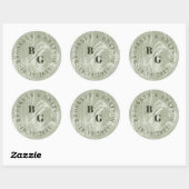 Groene Rustieke Woodgrain Textuur Lente Bruiloft Ronde Sticker (Vel)