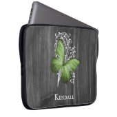 Groene Rustige Butterfly-laptophoes Laptop Sleeve (Voorkant Rechts)