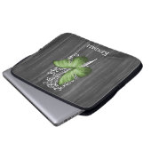 Groene Rustige Butterfly-laptophoes Laptop Sleeve (Voorkant onderkant)