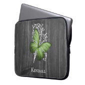 Groene Rustige Butterfly-laptophoes Laptop Sleeve (Voorkant Links)