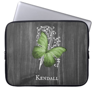 Groene Rustige Butterfly-laptophoes Laptop Sleeve