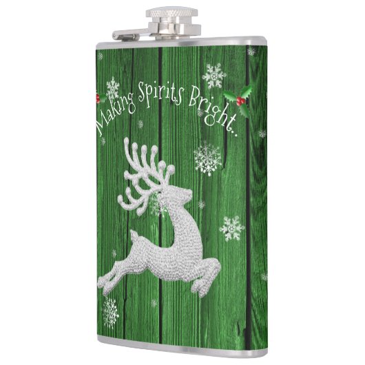 Groene Rustige kerstrenerlenmeyer Heupfles (Links)