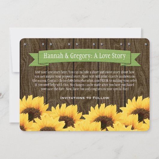 GROENE RUSTISCHE GESCHIKTHOUDER BEWAREN DE DATUURK SAVE THE DATE (Achterkant)