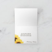 GROENE RUSTISCHE ZONLOWER WEDDING DANK JE KAART (Binnen)