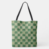 Groene Rutentas Tote Bag (Achterkant)