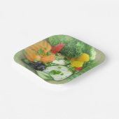 groene ruwe verse groenten papieren bordje (Gebogen)