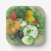 groene ruwe verse groenten papieren bordje (Voorkant)