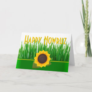 Groene Sabzeh Zonnebloem Iraans Nieuwjaar Nowruz Feestdagen Kaart