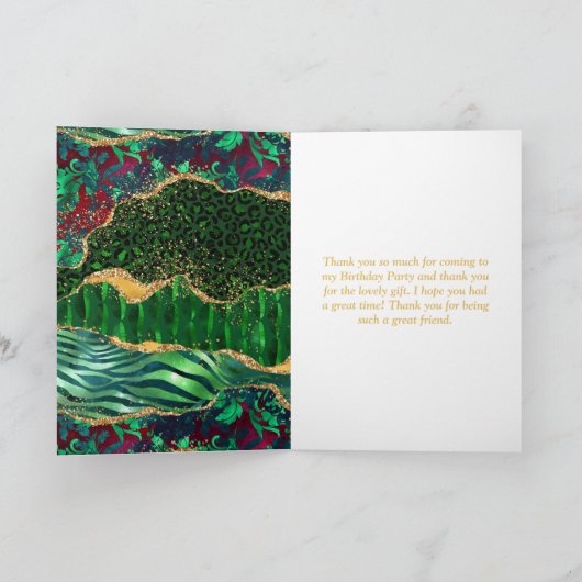 Groene Safari Agaat Verjaardag Bedankkaart (Binnen)