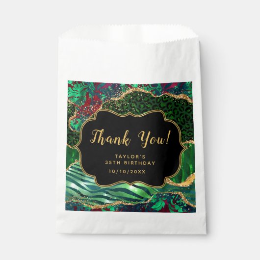 Groene Safari Agaat Verjaardag Dank u Bedankzakje (Voorkant)