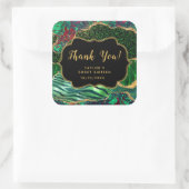 Groene Safari Agaat Zoet Zestien Dank u Vierkante Sticker (Tas)