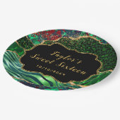 Groene Safari Agaat Zoet Zestien Papieren Bordje (Gekanteld)