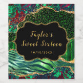 Groene Safari Agaat Zoet Zestien Wijn Etiket (Enkel label)