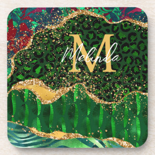 Groene Safari Agate Dierprint Bier Onderzetter