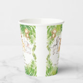 Groene Safari Bos Oerwoud Dieren Baby shower Papieren Bekers (Links)