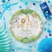 Groene Safari Bos Oerwoud Dieren Baby shower Papieren Bordje (Feest)
