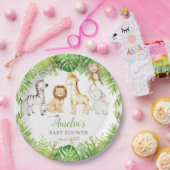 Groene Safari Bos Oerwoud Dieren Baby shower Papieren Bordje (Feest)