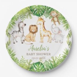 Groene Safari Bos Oerwoud Dieren Baby shower Papieren Bordje