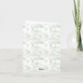 Groene Safari D Toile Jouy Baby shower Dank u Notitiekaartje (Achterkant)