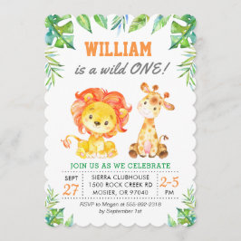 Groene Safari Oerwoud 1e Jongen Eerste Verjaardags Kaart