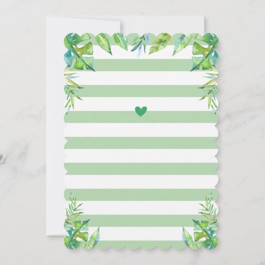 Groene Safari Oerwoud 1e Jongen Eerste Verjaardags Kaart (Achterkant)