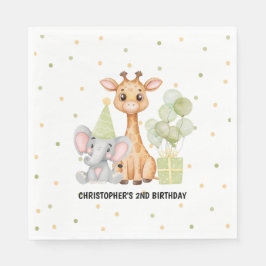 Groene Safari Oerwoud Animal Birthday Servet