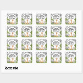 Groene Safari Oerwoud Animal Birthday Vierkante Sticker (Vel)