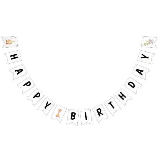 Groene Safari Oerwoud Verjaardag Bunting Flags Vlaggetjes (Alle)