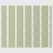 Groene Safari Stripe met aangepaste tekst Cadeaupapier (Vlak)