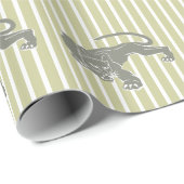Groene Safari Stripe met Leopard Cadeaupapier (Rol Hoek)