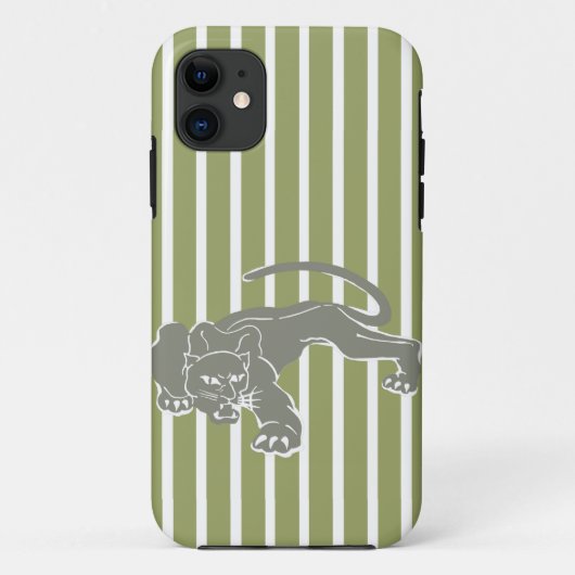 Groene Safari Stripe met Leopard Case-Mate iPhone Case (Achterkant)