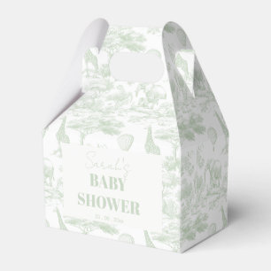 Groene Safari Toile D Jouy Oerwoud Theme Baby show Bedankdoosjes