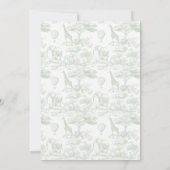 Groene Safari Toile D Jouy Oerwoud Theme Baby show Kaart (Achterkant)
