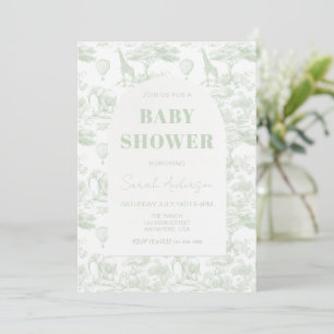 Groene Safari Toile D Jouy Oerwoud Theme Baby show Kaart