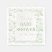 Groene Safari Toile D Jouy Oerwoud Theme Baby show Servet (Voorkant)