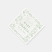 Groene Safari Toile D Jouy Oerwoud Theme Baby show Servet (Hoek)