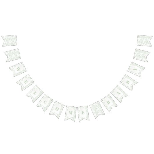 Groene Safari Toile D Jouy Oerwoud Theme Baby show Vlaggetjes (Alle)