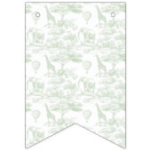 Groene Safari Toile D Jouy Oerwoud Theme Baby show Vlaggetjes (Tweede vlag)
