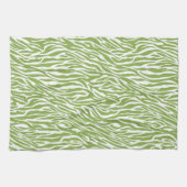 Groene Safari Zebra Dier Bruidsbruiloft Theedoek (Horizontaal)